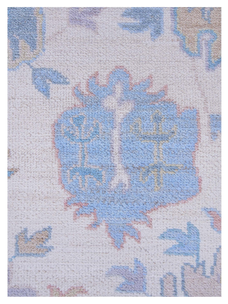 Pacific Ushak Wool Weft 42813 Ivory Grey Transitional Hand Knotted Rug