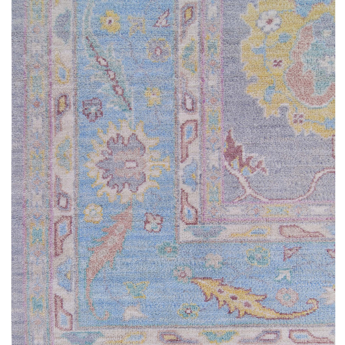 Pacific Ushak Wool Weft 42815 Lilac Blue Transitional Hand Knotted Rug