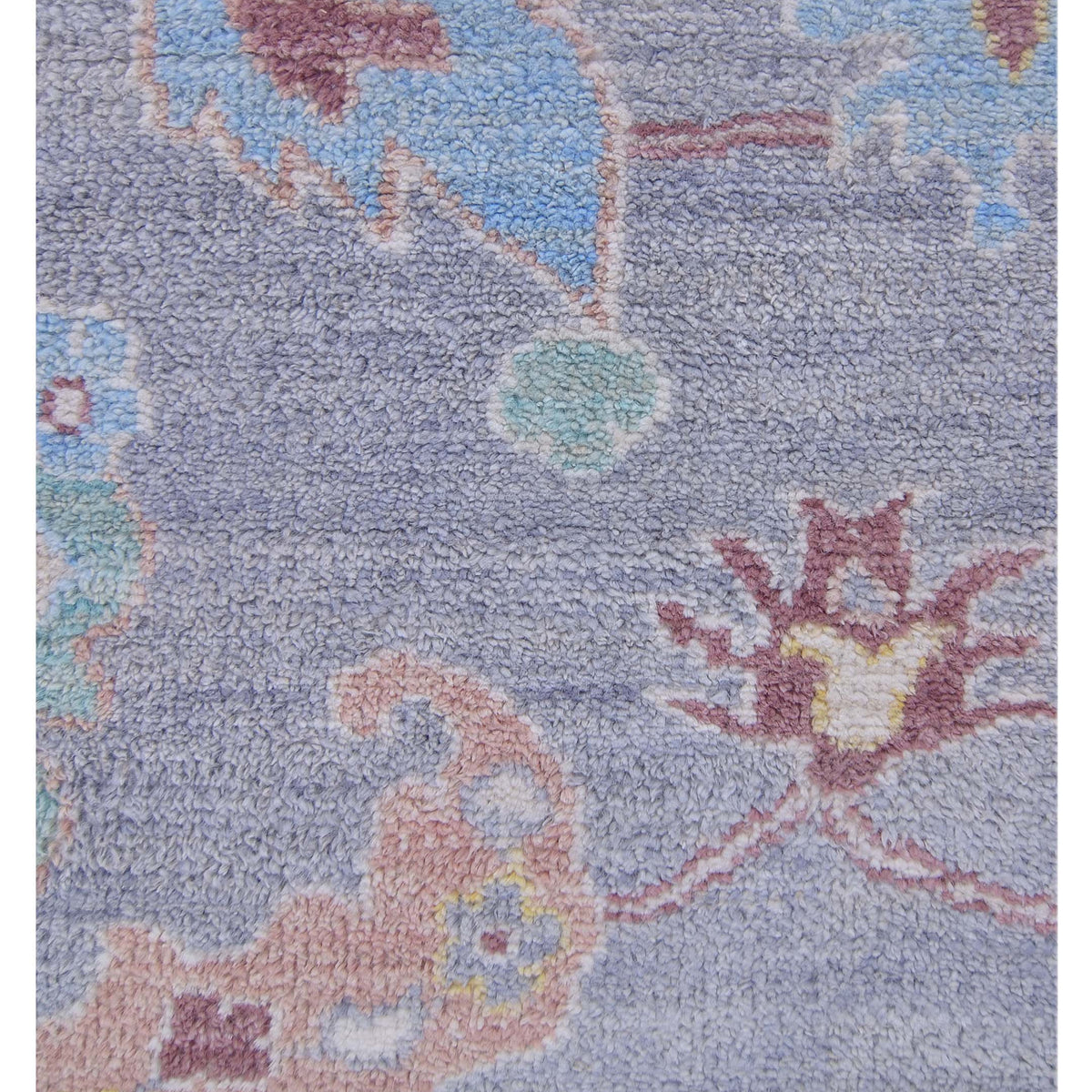 Pacific Ushak Wool Weft 42815 Lilac Blue Transitional Hand Knotted Rug