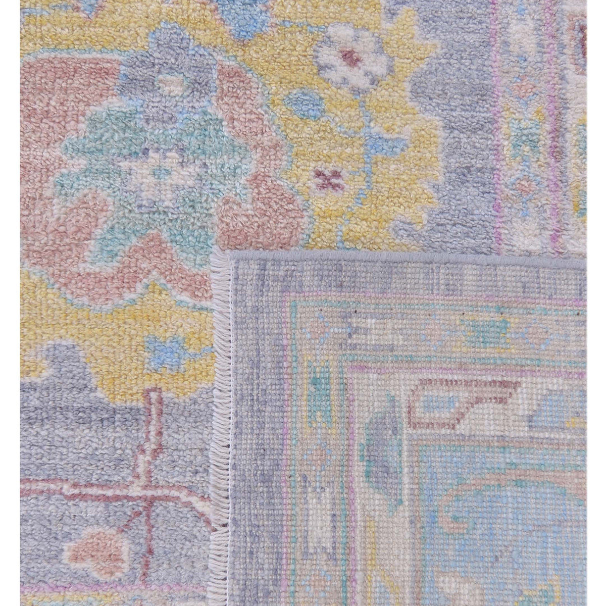 Pacific Ushak Wool Weft 42815 Lilac Blue Transitional Hand Knotted Rug