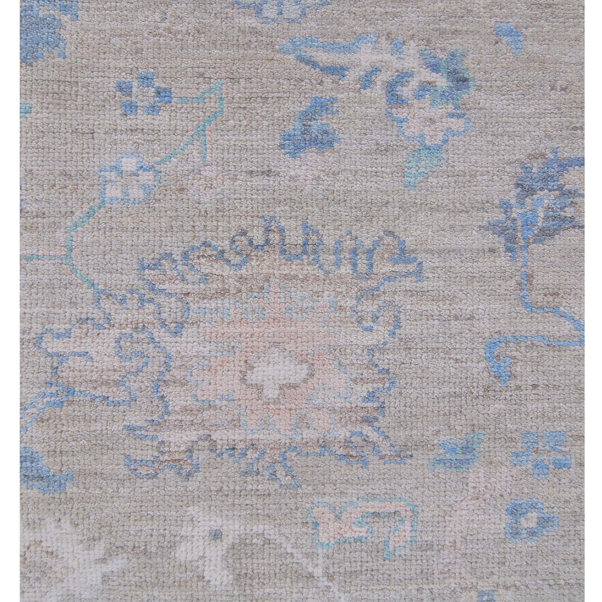 Pacific Ushak Wool Weft 42816 Beige Ivory Transitional Hand Knotted Rug