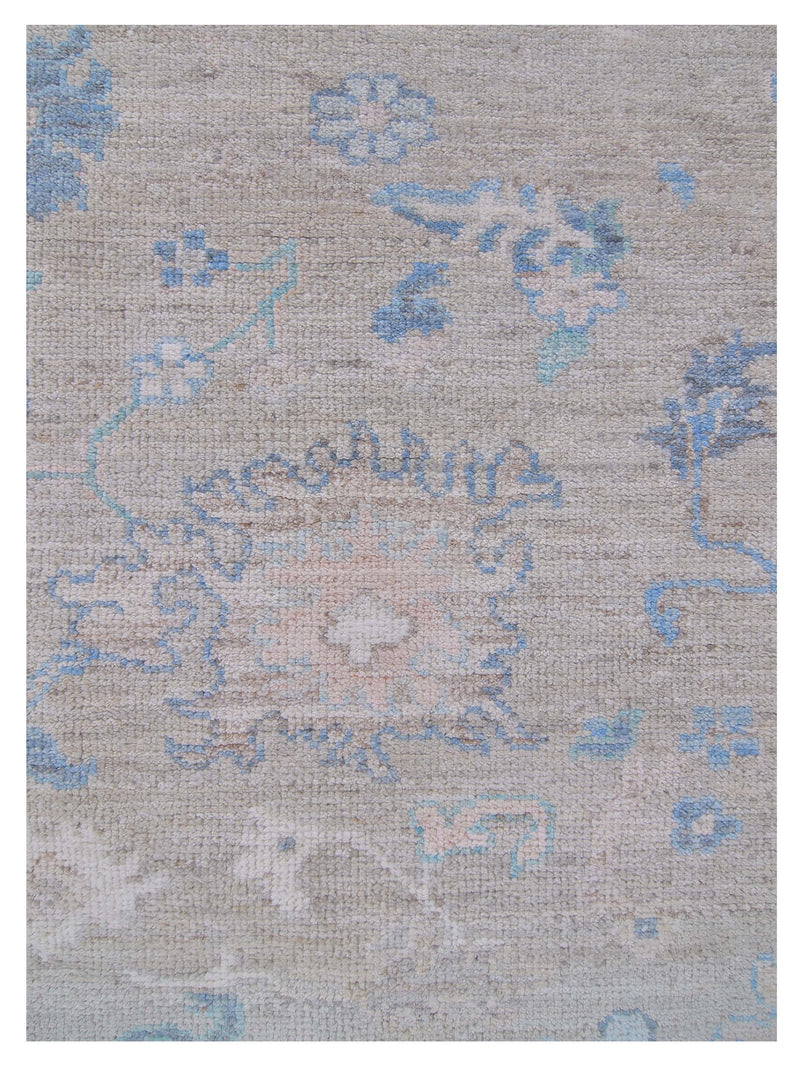 Pacific Ushak Wool Weft 42816 Beige Ivory Transitional Hand Knotted Rug