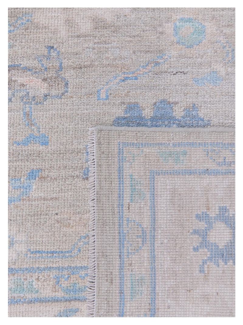 Pacific Ushak Wool Weft 42816 Beige Ivory Transitional Hand Knotted Rug