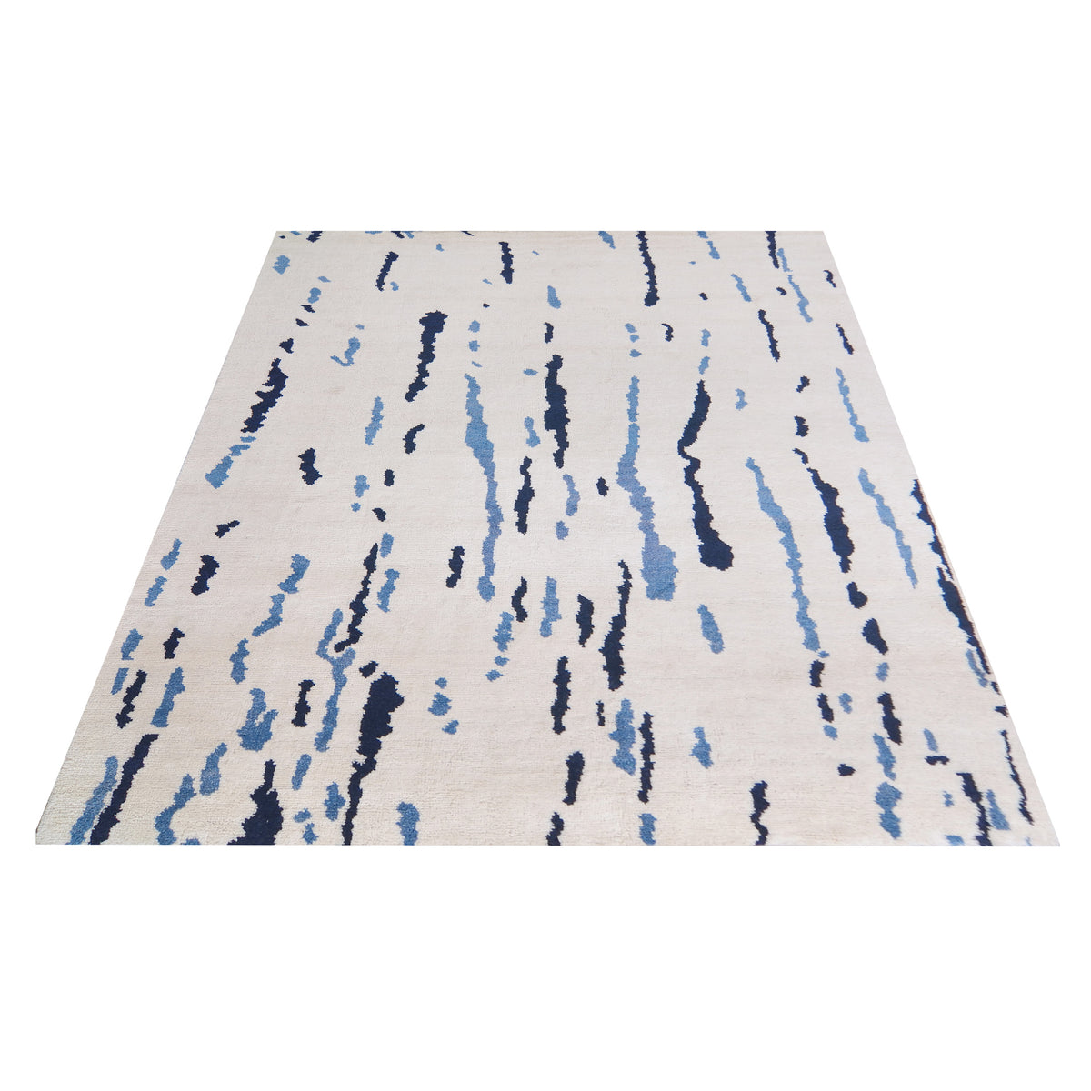 Pacific Moroccan 42820 Ivory Blue Transitional Hand Knotted Rug