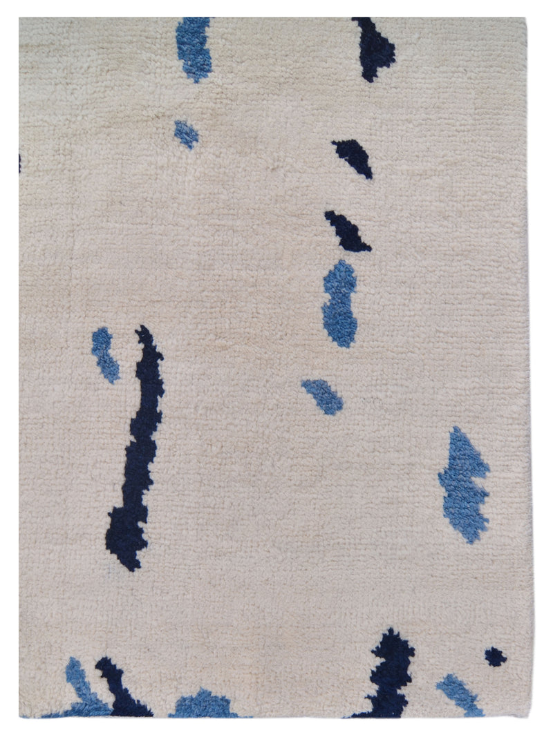 Pacific Moroccan 42820 Ivory Blue Transitional Hand Knotted Rug