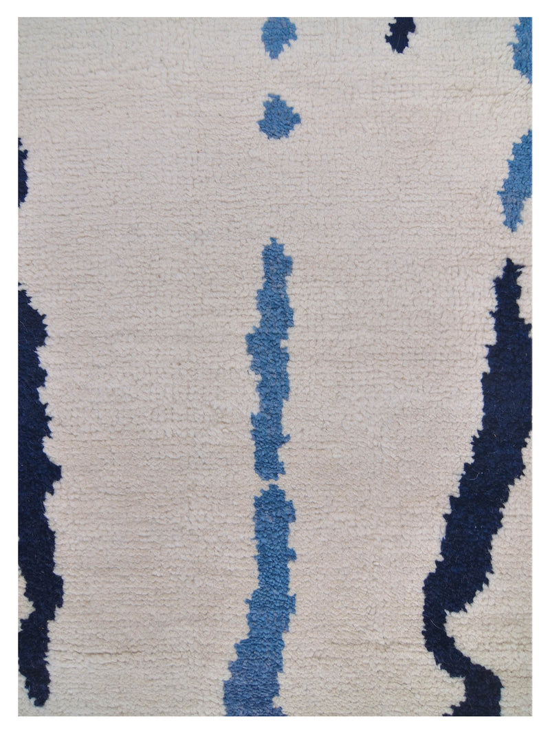 Pacific Moroccan 42820 Ivory Blue Transitional Hand Knotted Rug