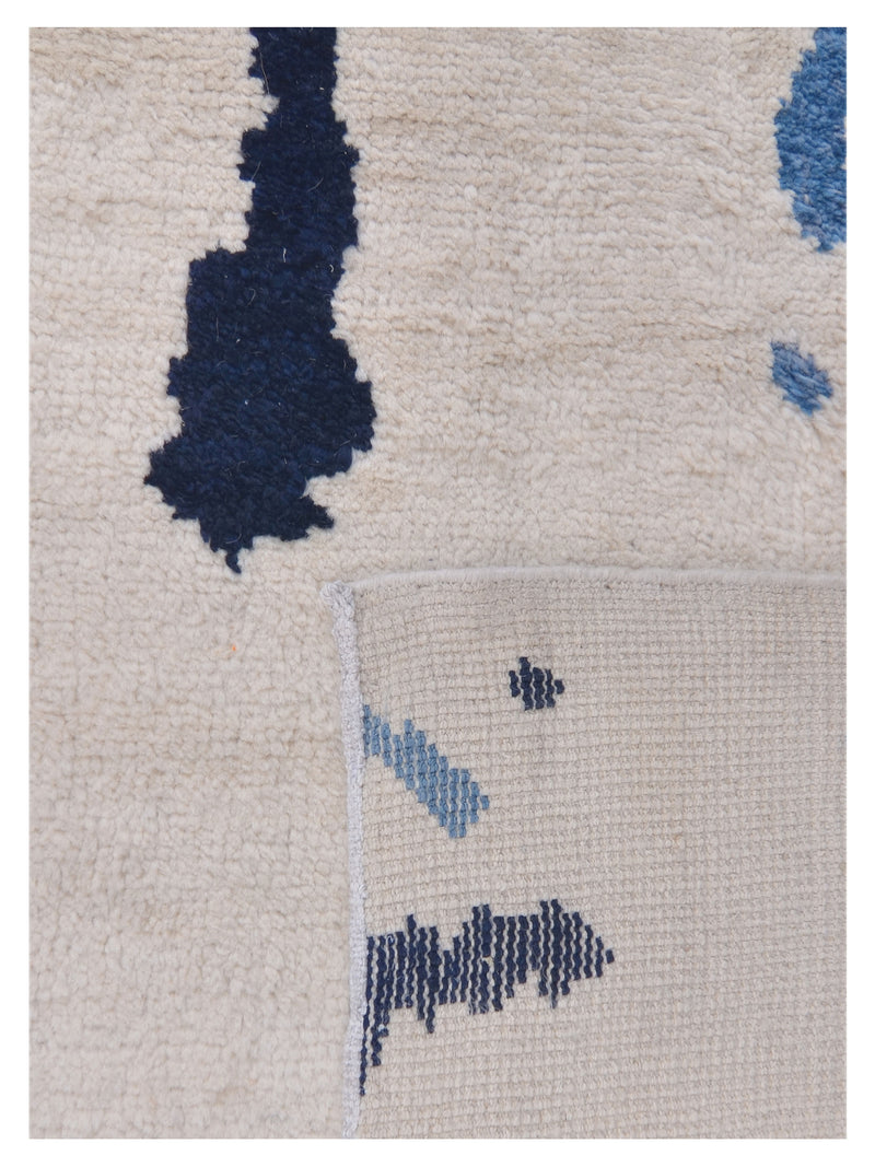 Pacific Moroccan 42820 Ivory Blue Transitional Hand Knotted Rug