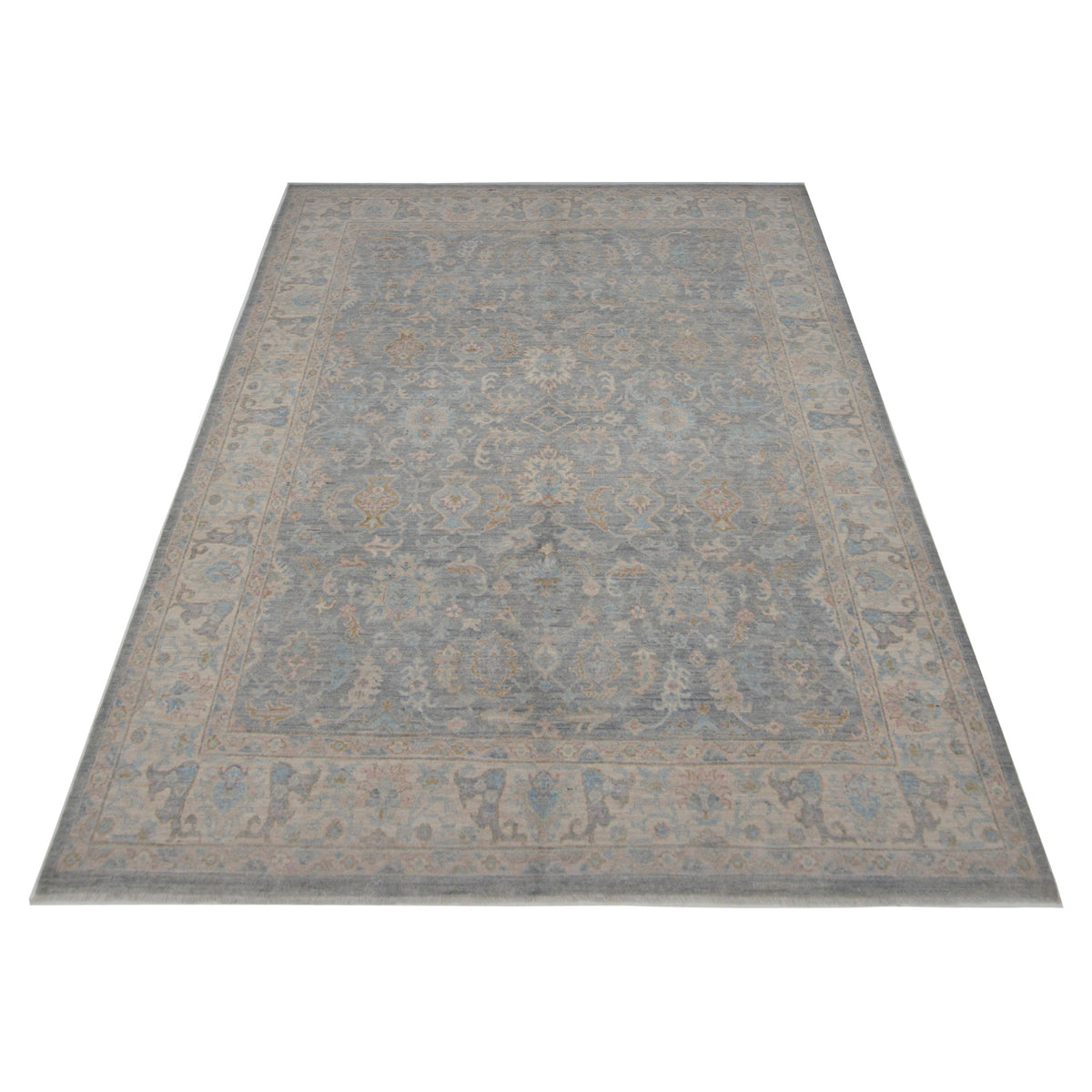 Pacific Ziegler 42824 Grey Ivory Transitional Hand Knotted Rug
