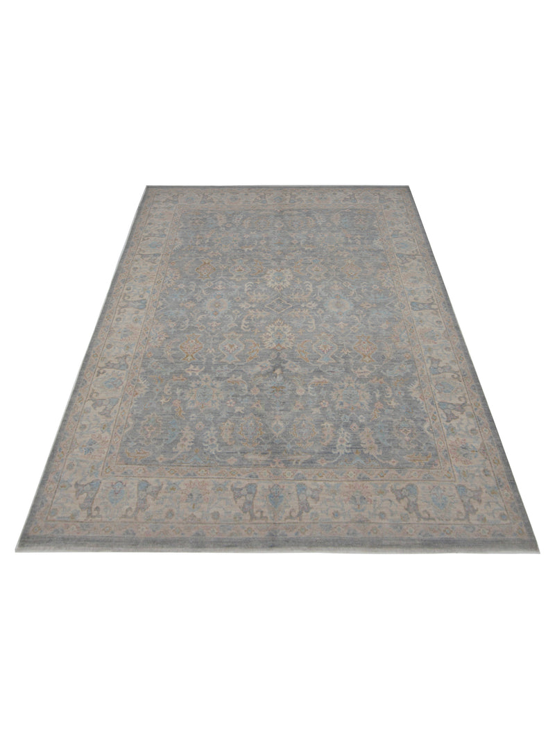 Pacific Ziegler 42824 Grey Ivory Transitional Hand Knotted Rug