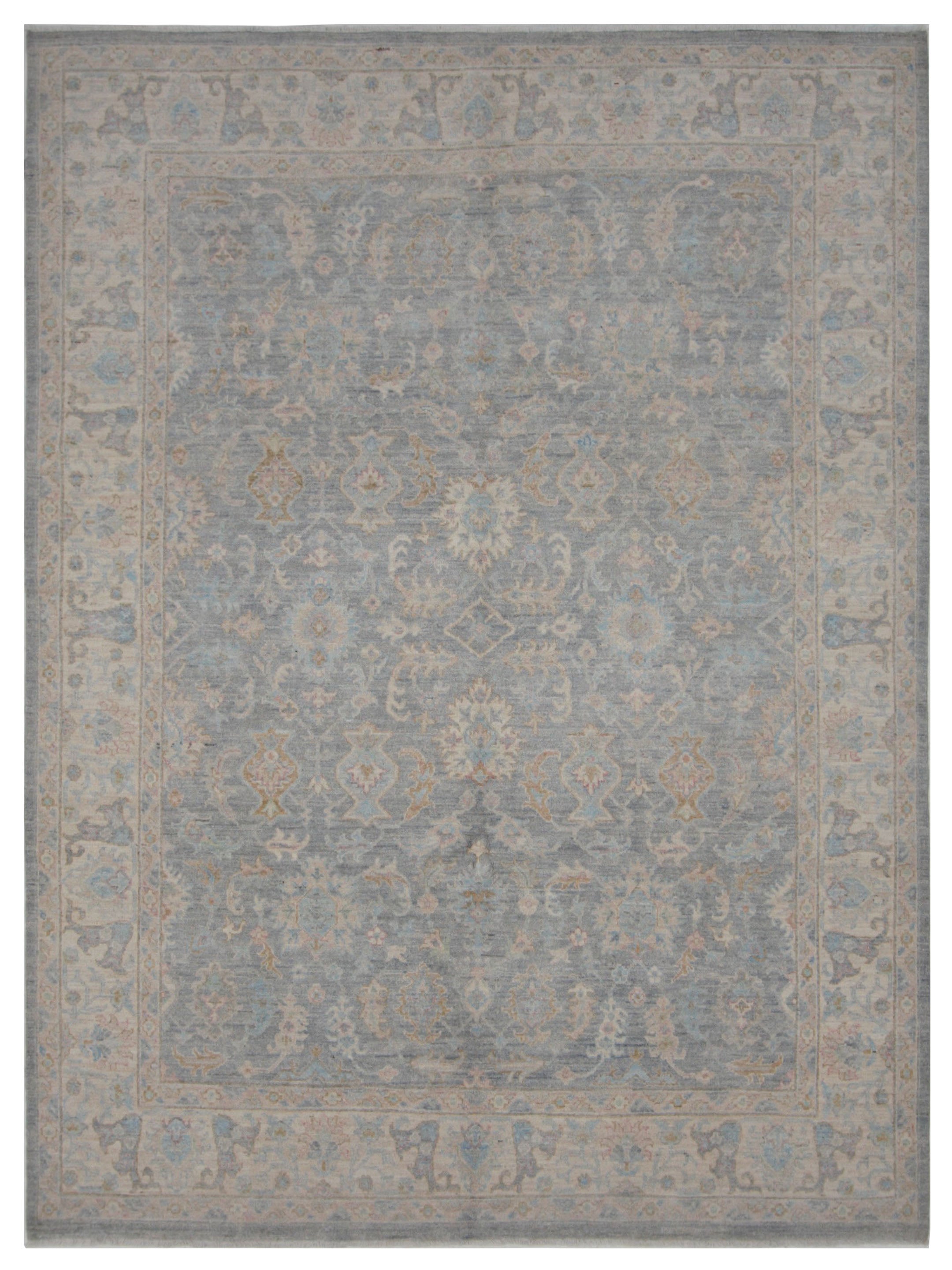 Pacific Ziegler 42824 Grey Ivory Transitional Hand Knotted Rug ...