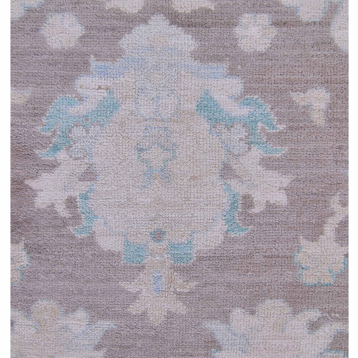 Pacific Ushak Wool Weft 42826 Brown Ivory Transitional Hand Knotted Rug