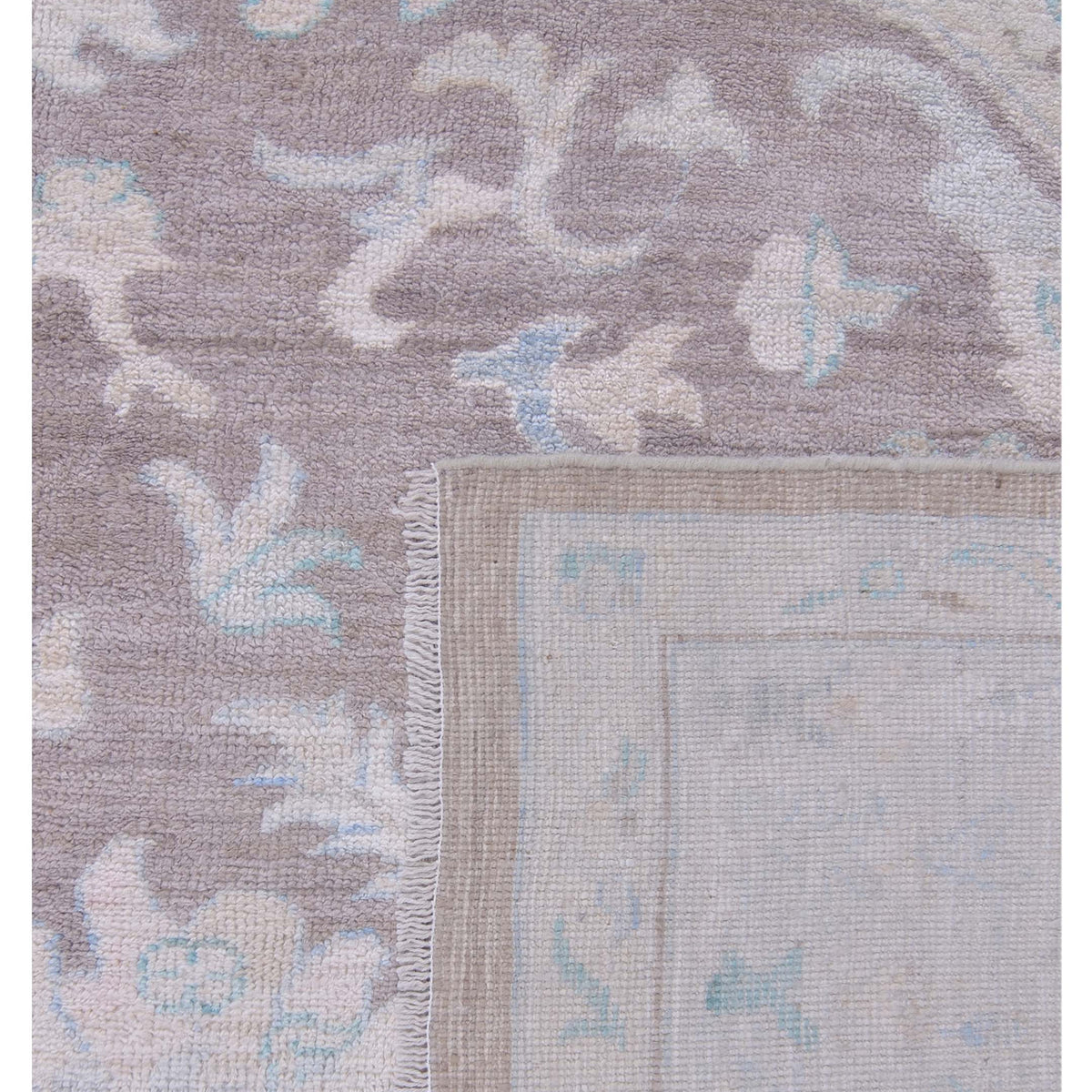 Pacific Ushak Wool Weft 42826 Brown Ivory Transitional Hand Knotted Rug