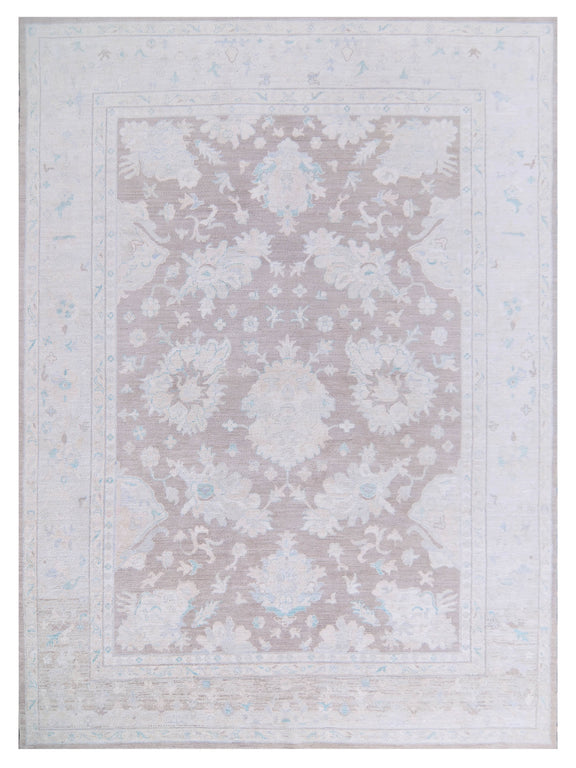 Pacific Ushak Wool Weft  Brown Ivory Transitional