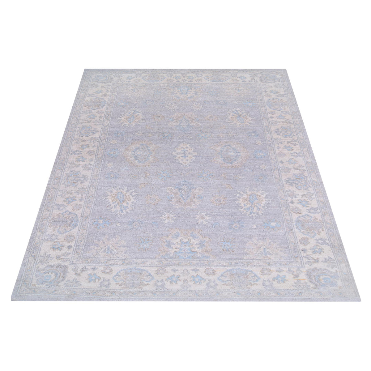 Pacific Ziegler 42829 Grey Ivory Transitional Hand Knotted Rug
