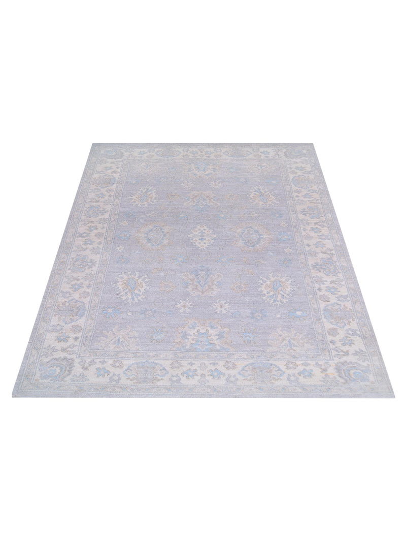 Pacific Ziegler 42829 Grey Ivory Transitional Hand Knotted Rug