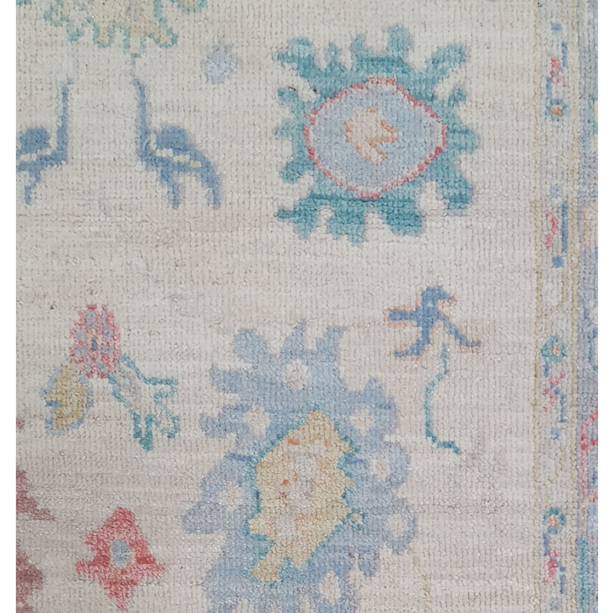 Pacific Ushak Wool Weft 42836 Ivory Grey Transitional Hand Knotted Rug