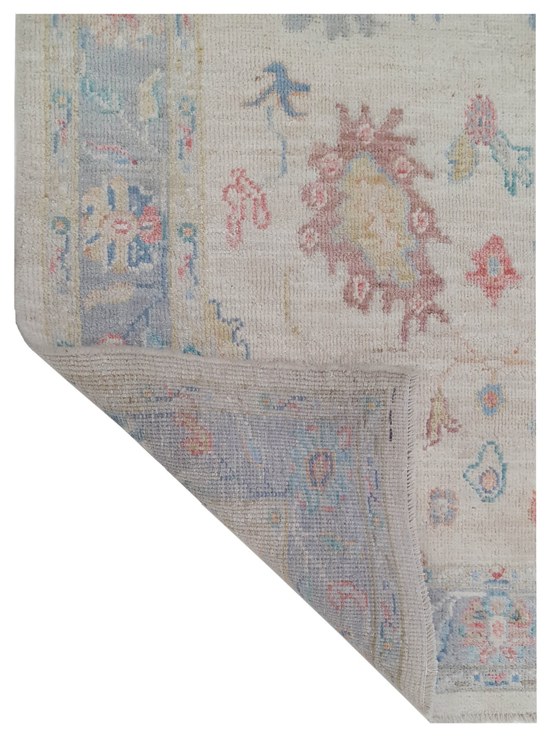 Pacific Ushak Wool Weft 42836 Ivory Grey Transitional Hand Knotted Rug