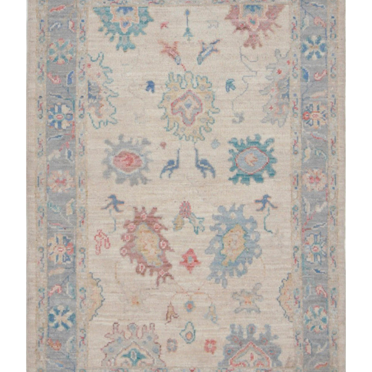 Pacific Ushak Wool Weft  Ivory Grey Transitional
