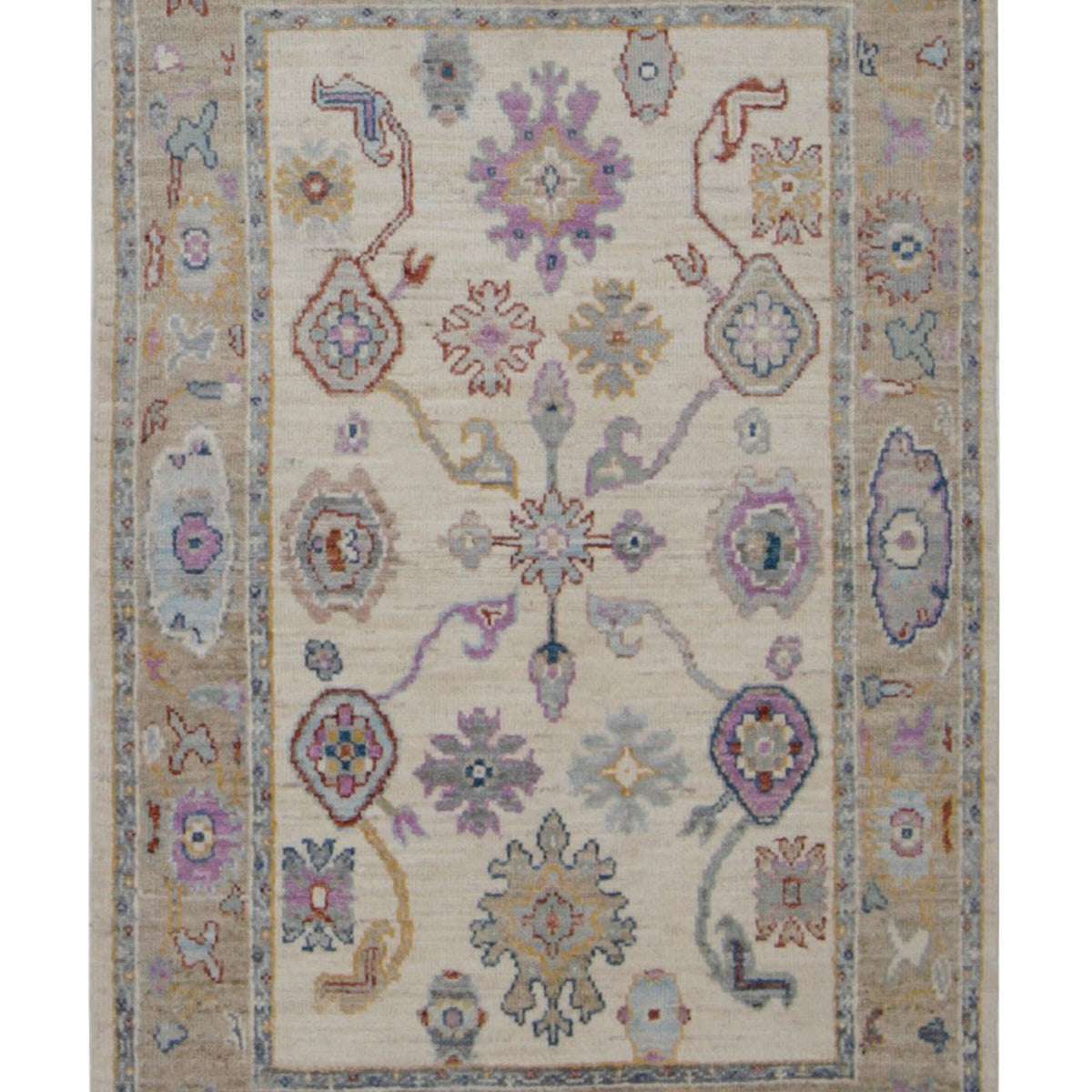 Pacific Ushak Wool Weft  Ivory Beige Transitional