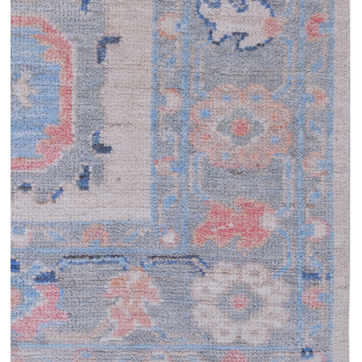 Pacific Ushak Wool Weft 42841 Ivory Grey Transitional Hand Knotted Rug