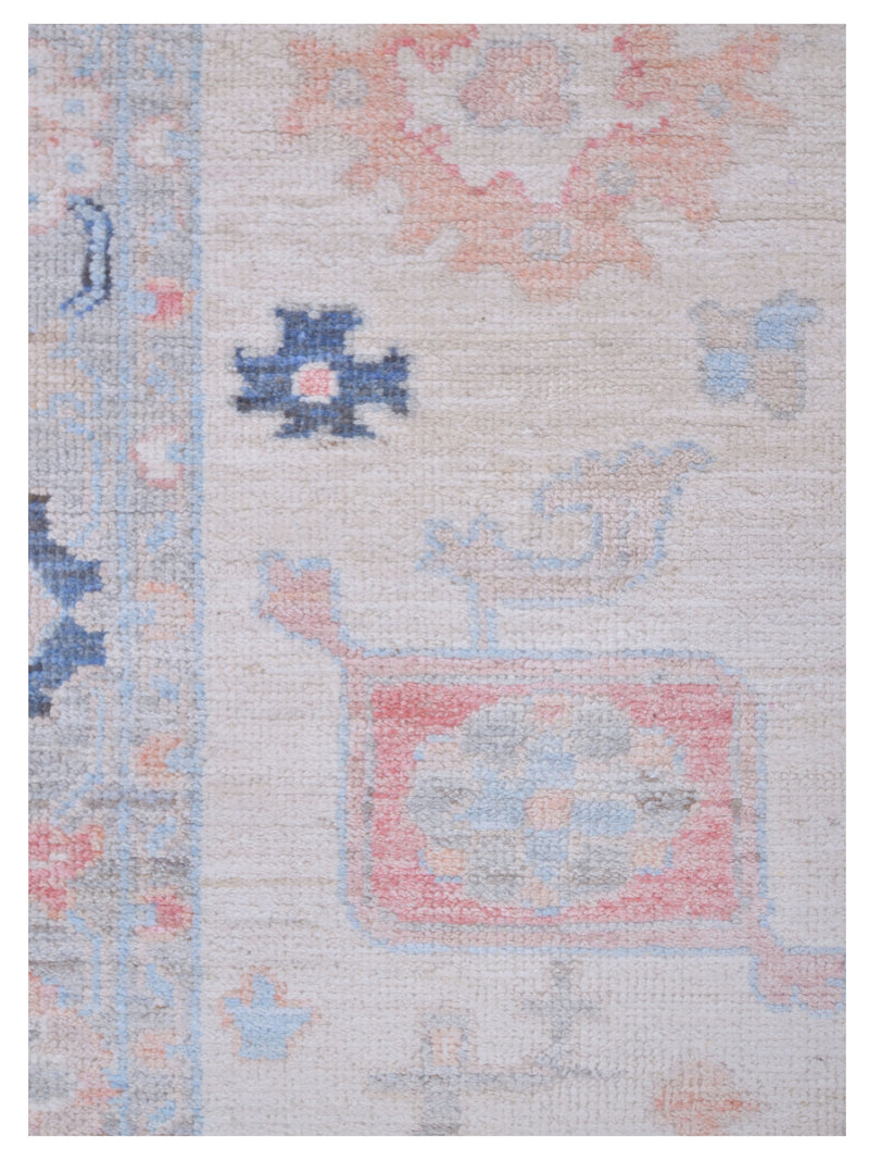 Pacific Ushak Wool Weft 42841 Ivory Grey Transitional Hand Knotted Rug