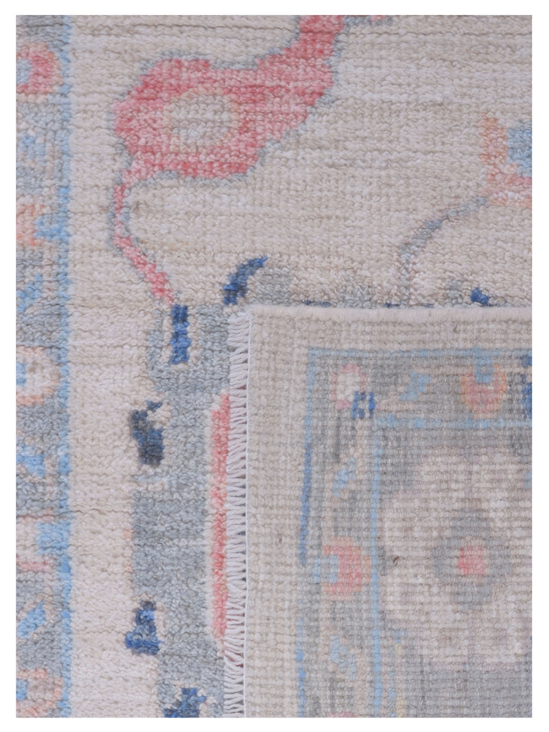 Pacific Ushak Wool Weft 42841 Ivory Grey Transitional Hand Knotted Rug