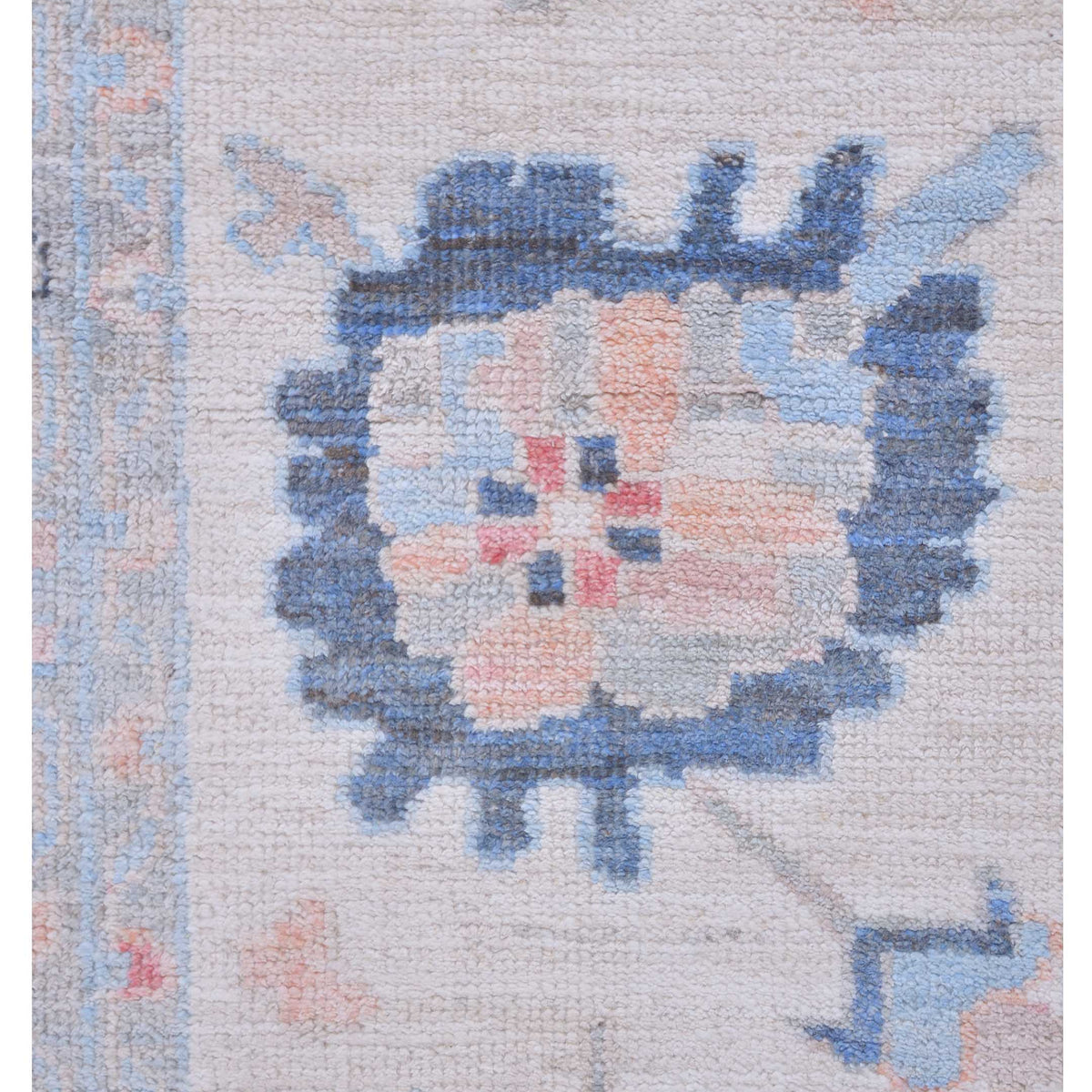 Pacific Ushak Wool Weft 42842 Ivory Grey Transitional Hand Knotted Rug