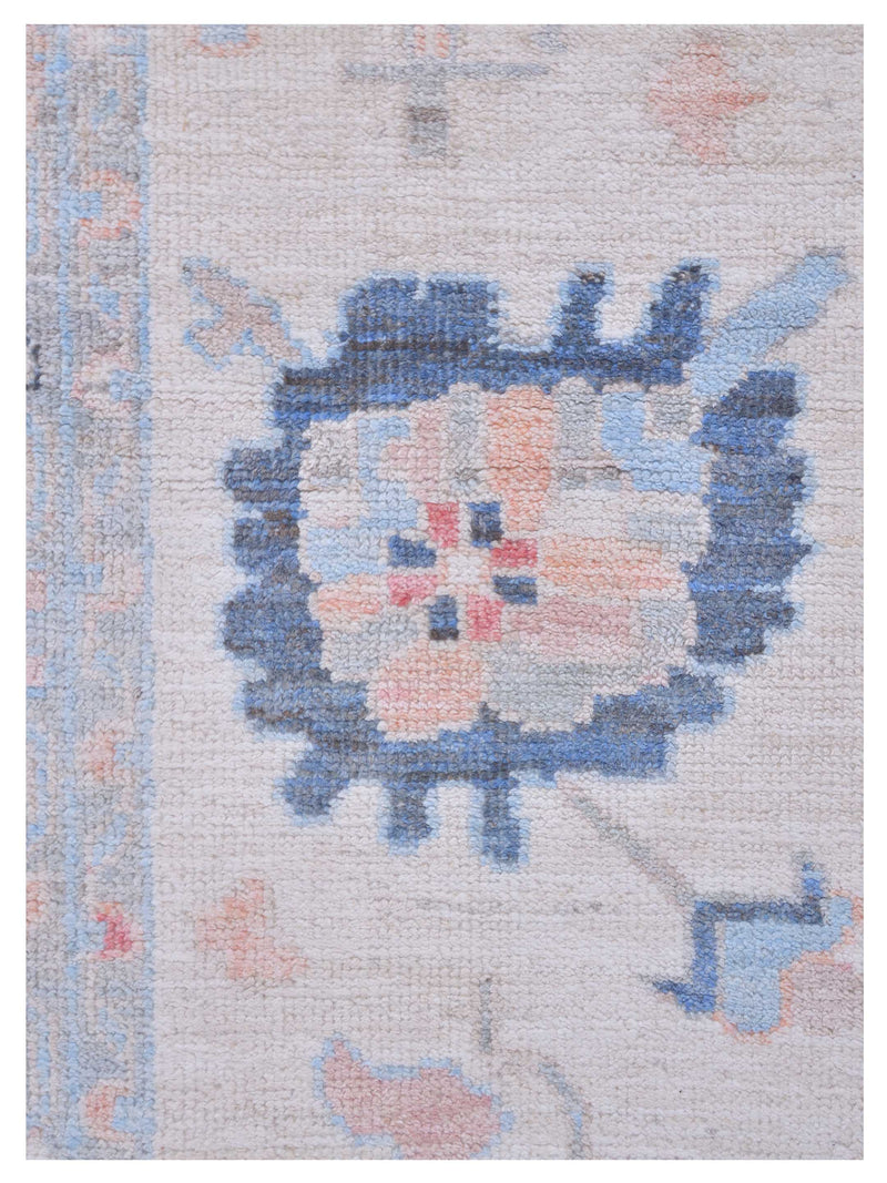 Pacific Ushak Wool Weft 42842 Ivory Grey Transitional Hand Knotted Rug