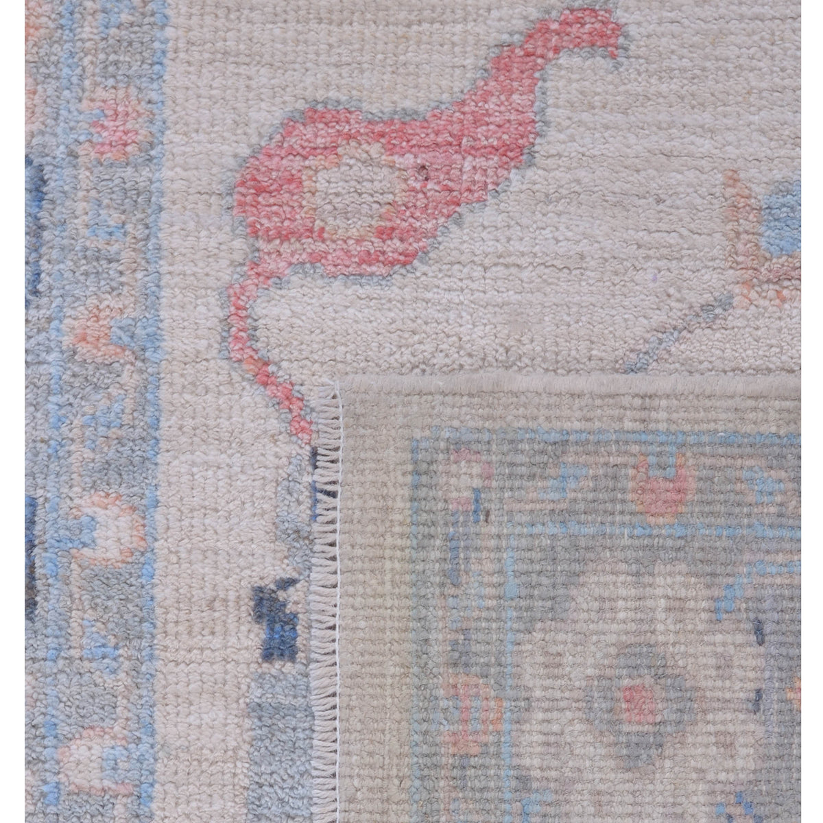 Pacific Ushak Wool Weft 42842 Ivory Grey Transitional Hand Knotted Rug