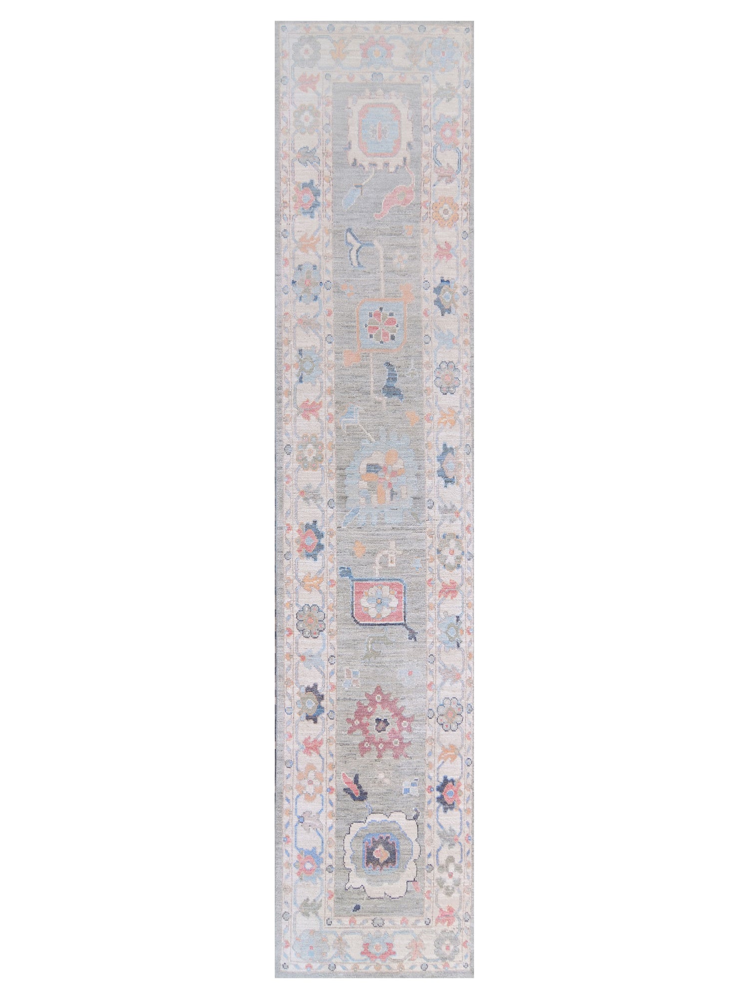 Pacific Ushak Wool Weft  Grey Ivory Transitional