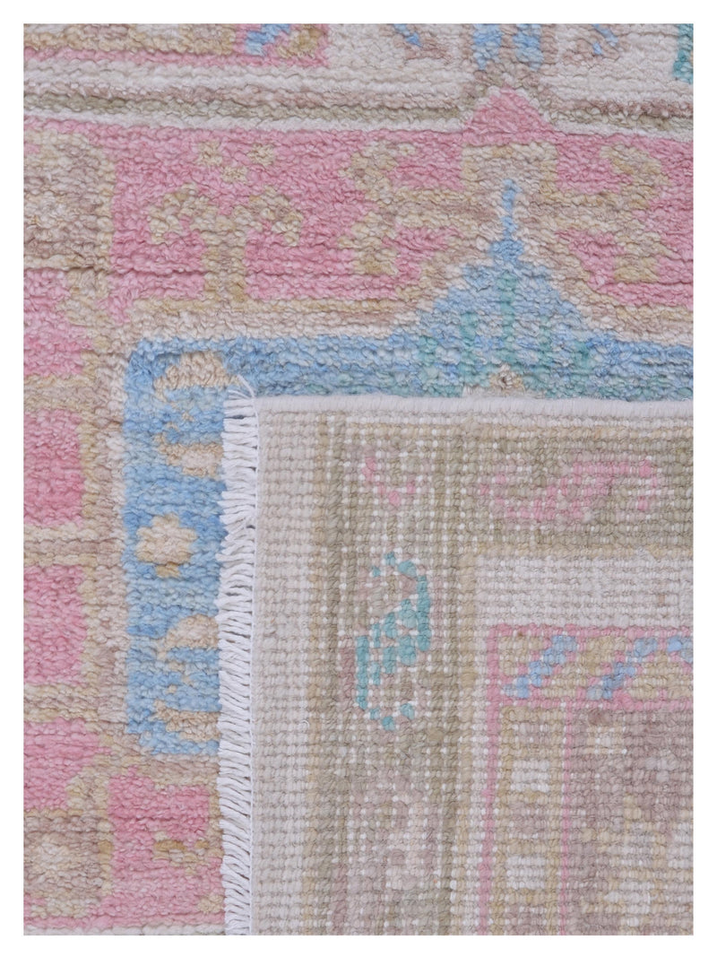 Pacific Ushak Wool Weft 42846 Ivory Lt.Green Transitional Hand Knotted Rug