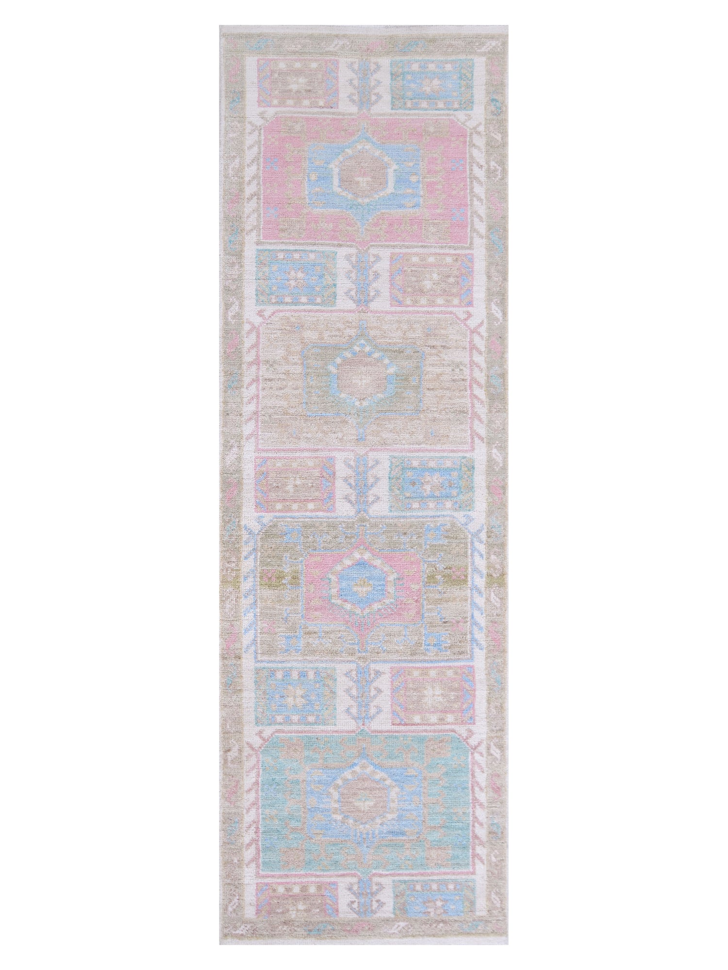 Pacific Ushak Wool Weft  Ivory Lt.Green Transitional