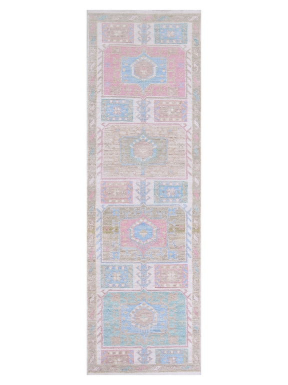 Pacific Ushak Wool Weft  Ivory Lt.Green Transitional