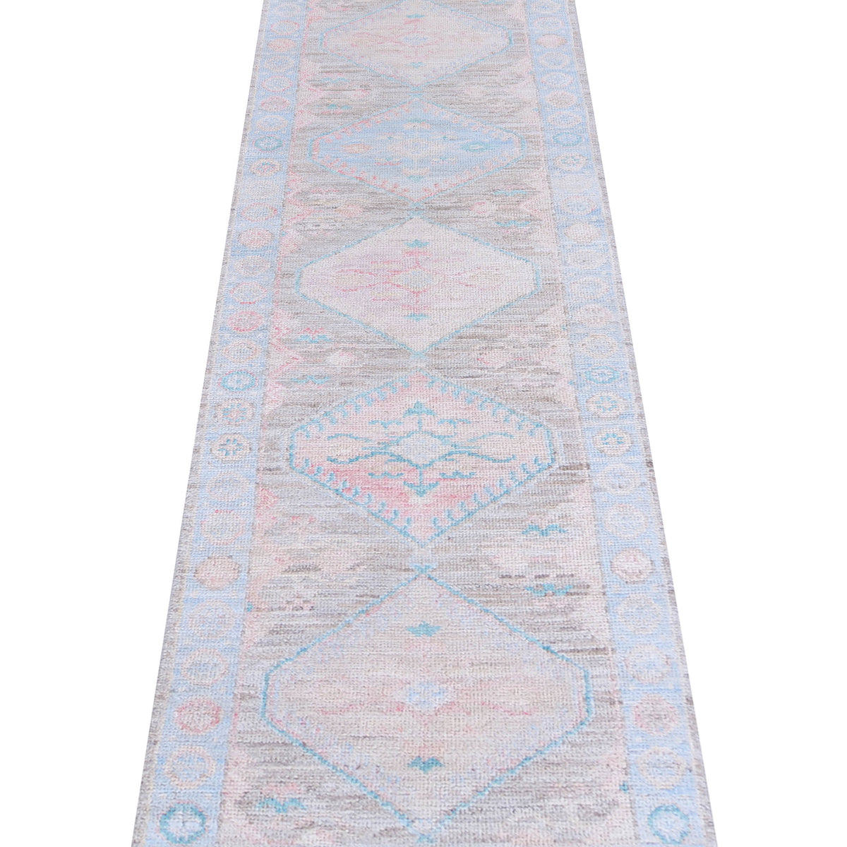 Pacific Ushak Wool Weft 42849 Natural Blue Transitional Hand Knotted Rug