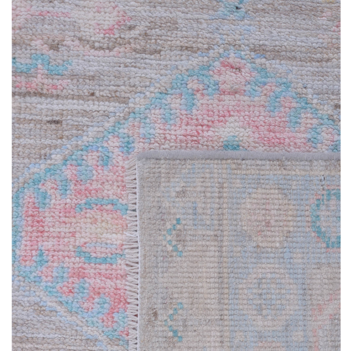 Pacific Ushak Wool Weft 42849 Natural Blue Transitional Hand Knotted Rug
