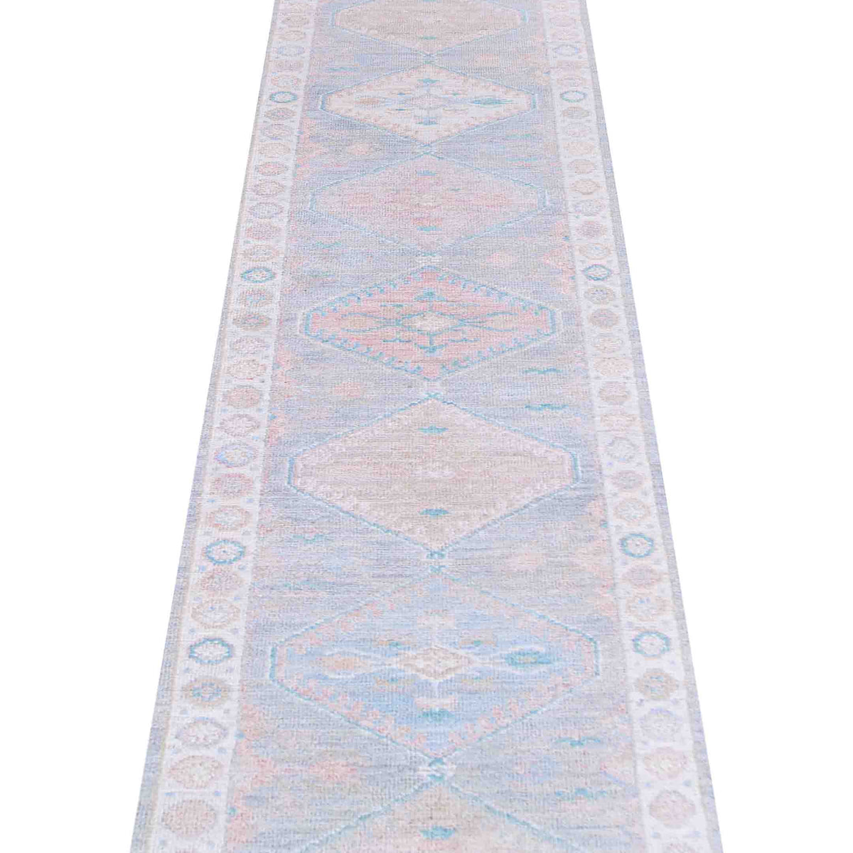 Pacific Ushak Wool Weft 42852 Grey Ivory Transitional Hand Knotted Rug