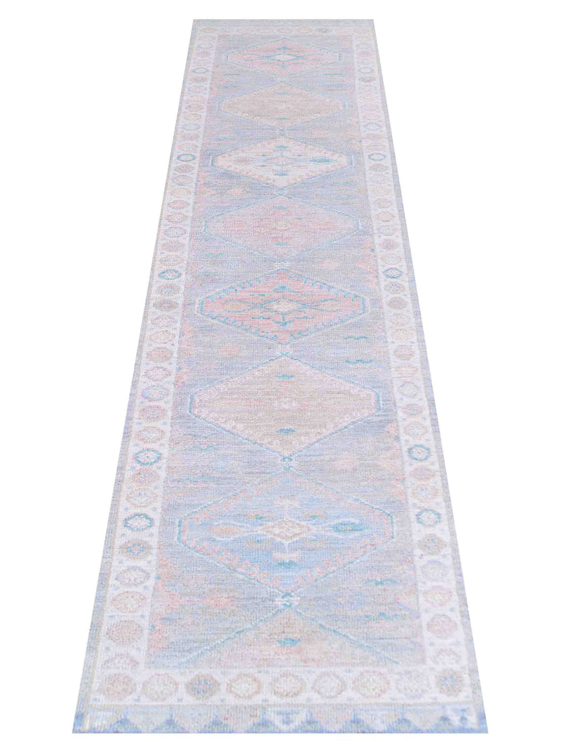 Pacific Ushak Wool Weft 42852 Grey Ivory Transitional Hand Knotted Rug