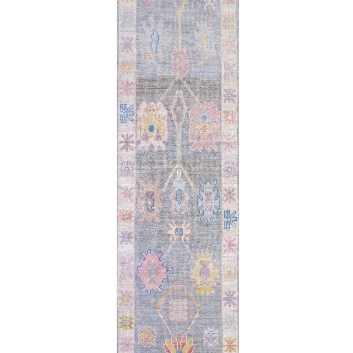 Pacific Ushak Wool Weft  Grey Ivory Transitional