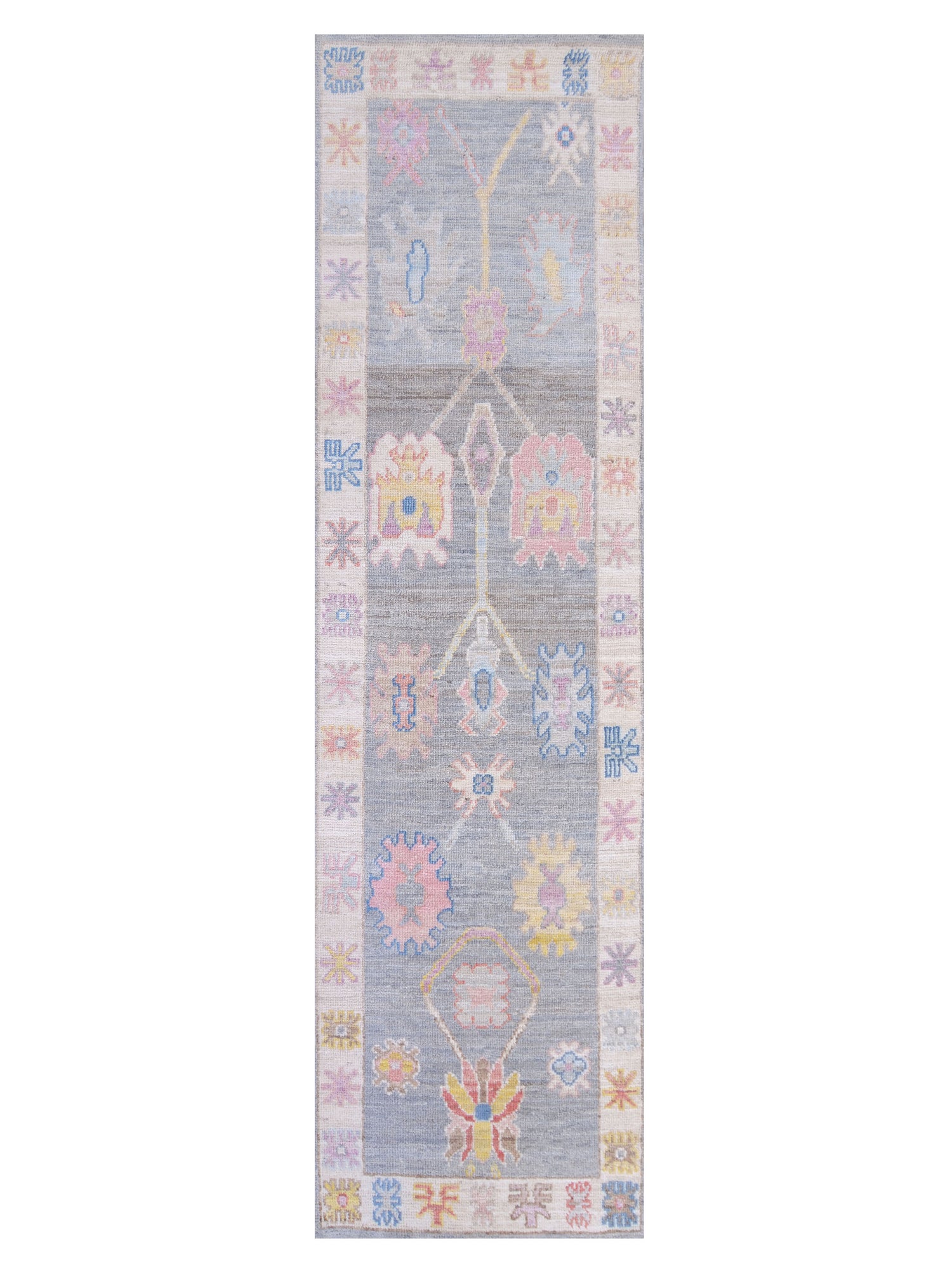 Pacific Ushak Wool Weft  Grey Ivory Transitional