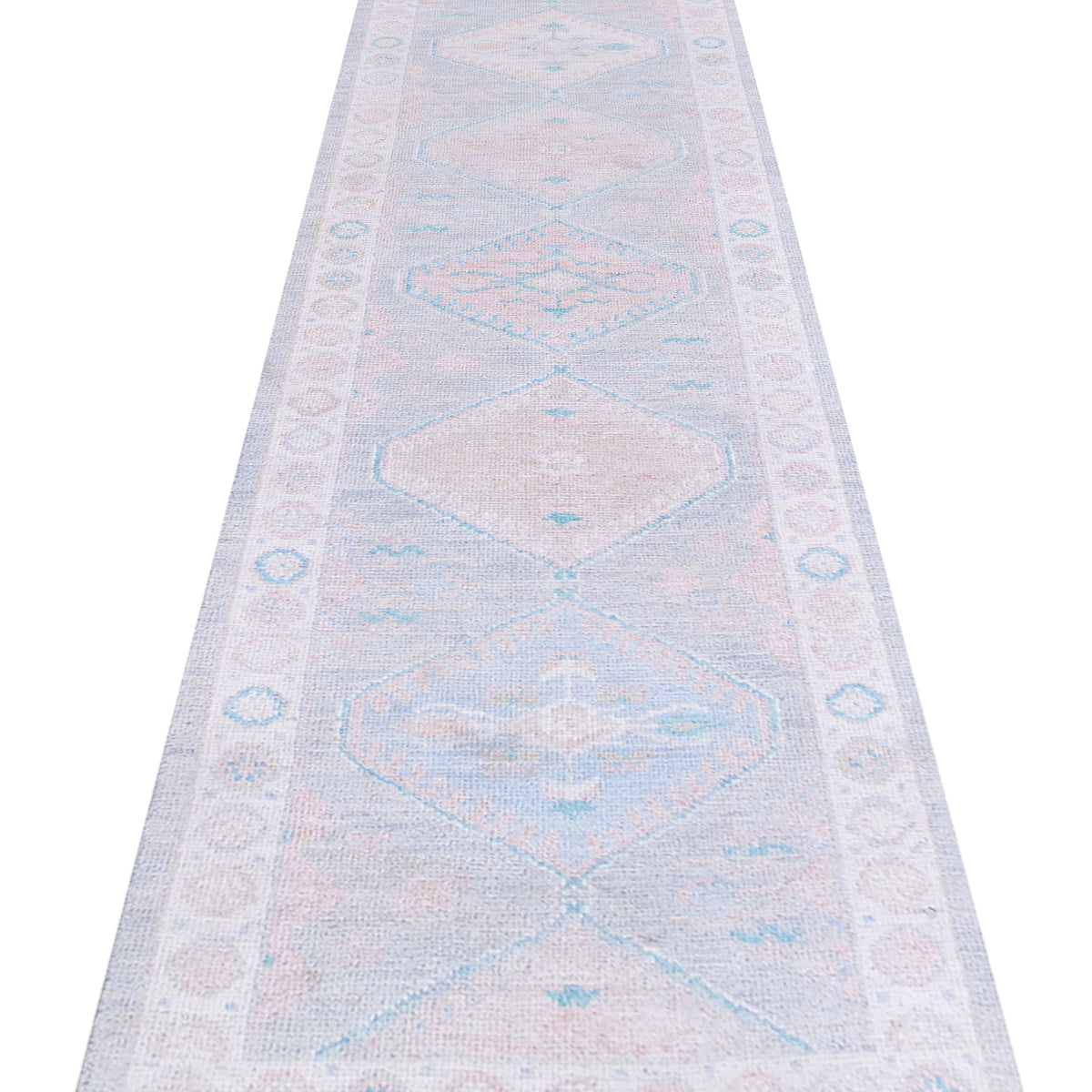 Pacific Ushak Wool Weft 42855 Grey Ivory Transitional Hand Knotted Rug