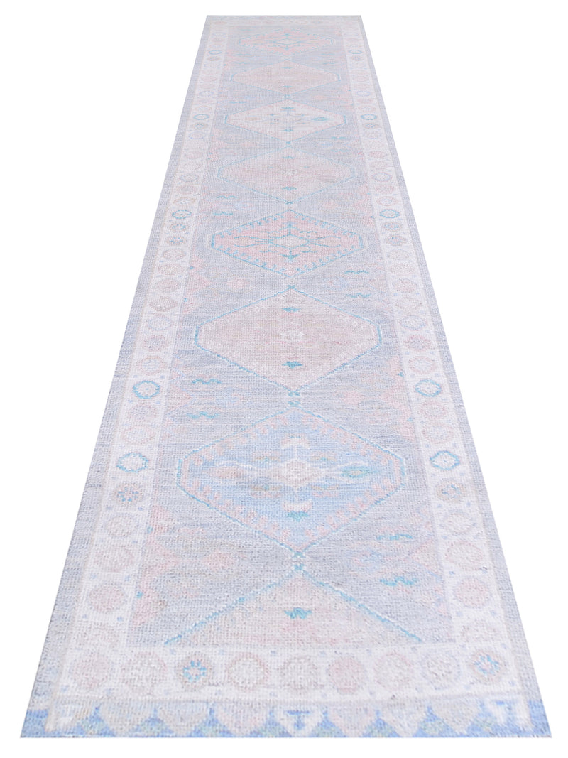 Pacific Ushak Wool Weft 42855 Grey Ivory Transitional Hand Knotted Rug