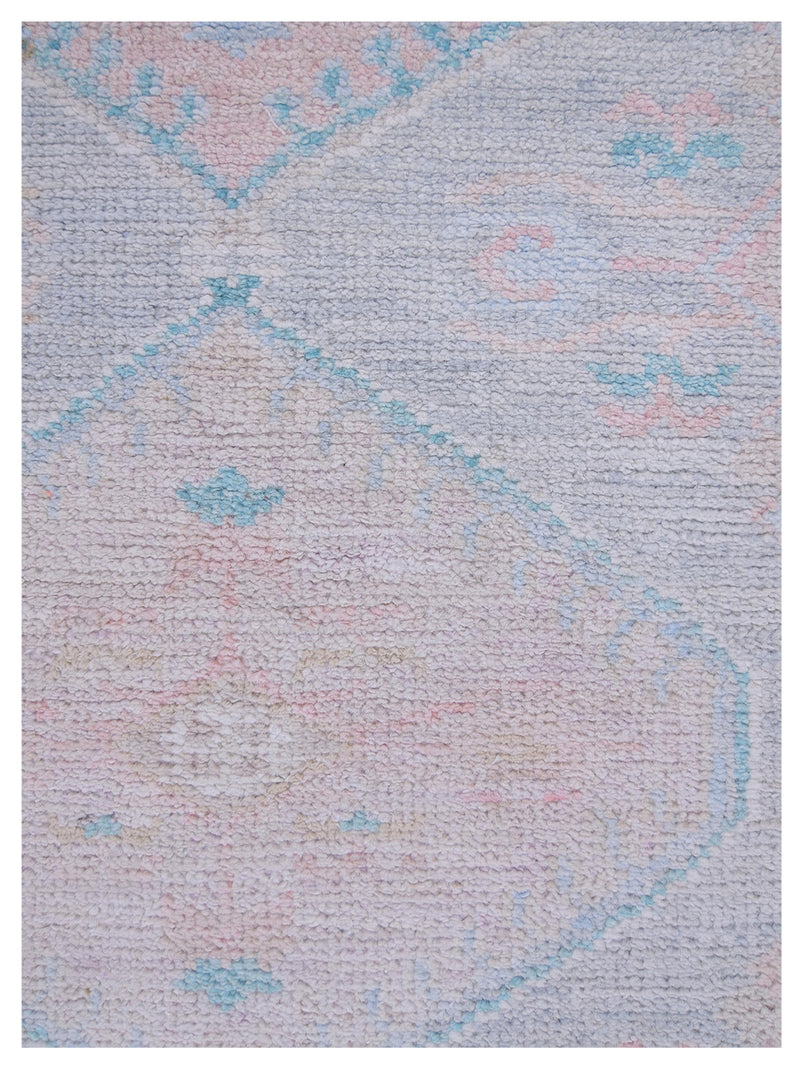 Pacific Ushak Wool Weft 42855 Grey Ivory Transitional Hand Knotted Rug