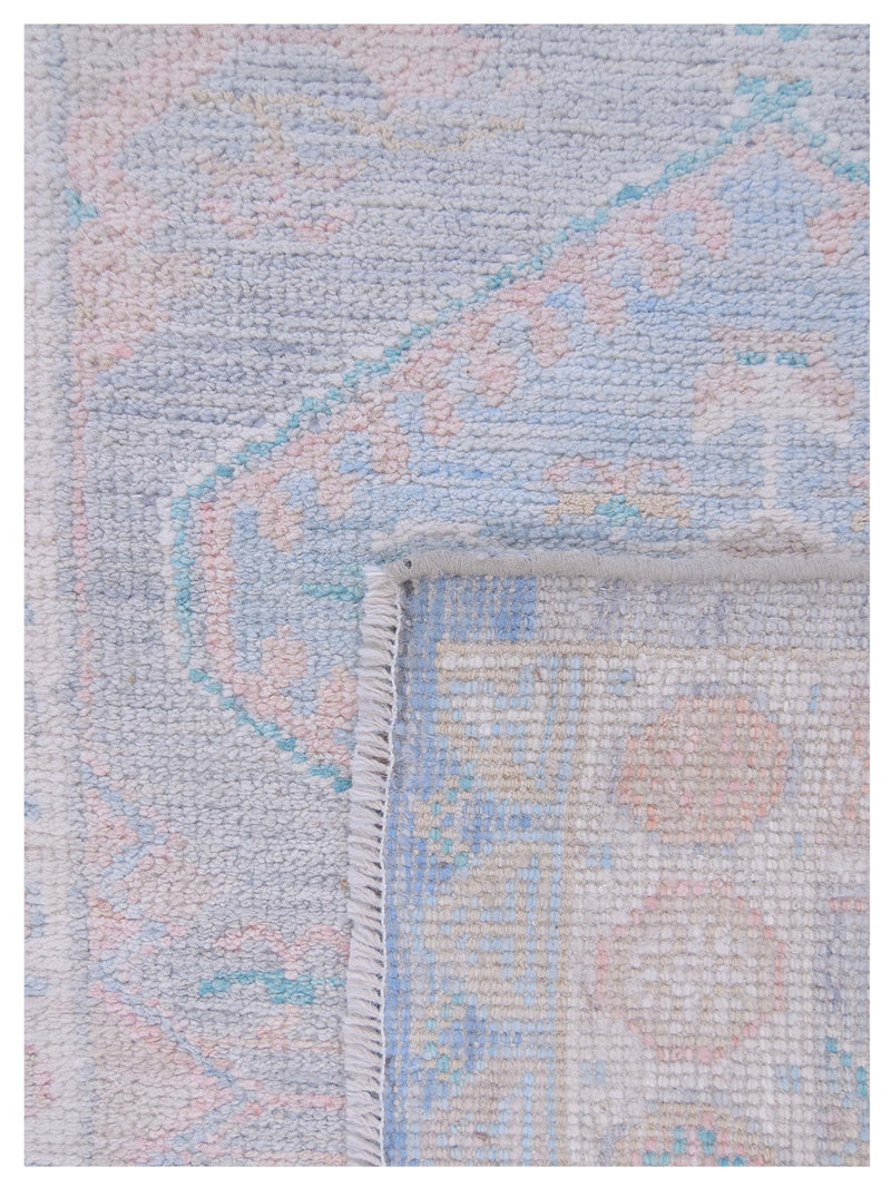 Pacific Ushak Wool Weft 42855 Grey Ivory Transitional Hand Knotted Rug