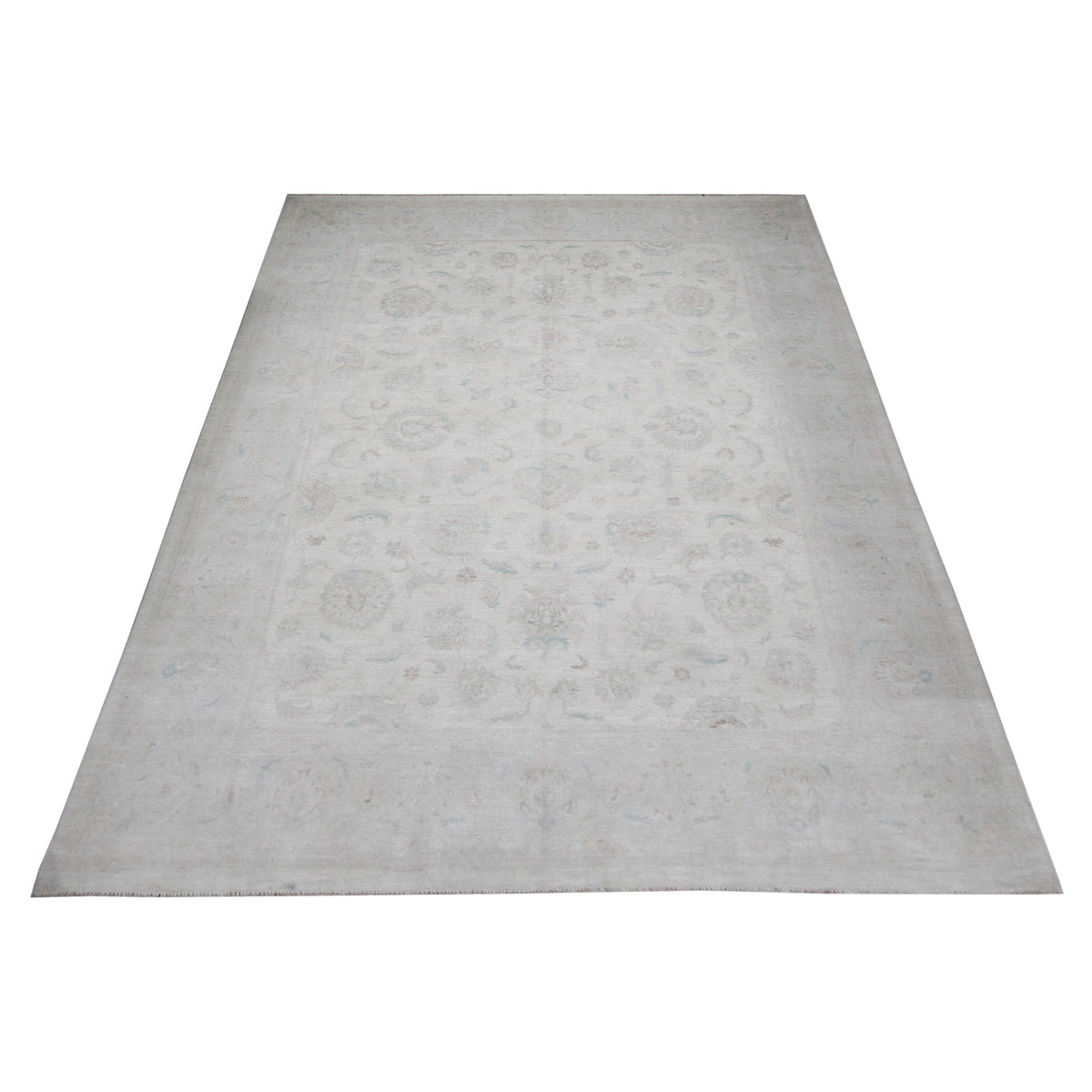 Pacific Ziegler 42860 Ivory Teal Transitional Hand Knotted Rug
