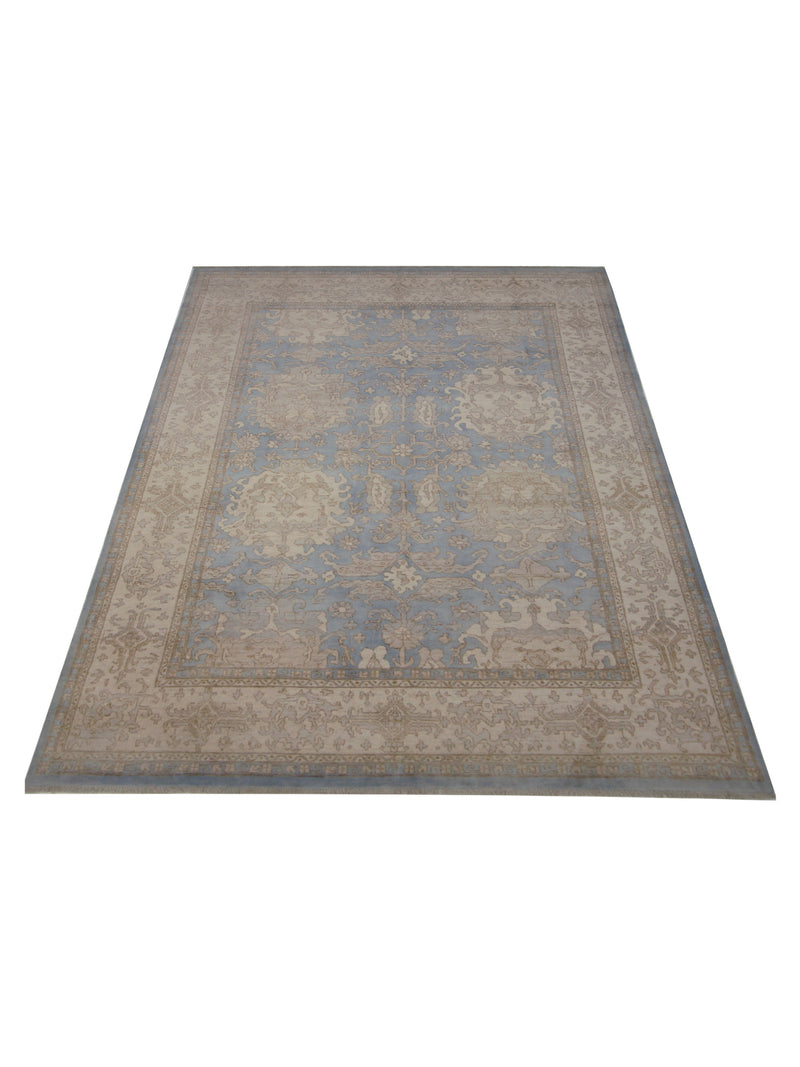 Pacific Ziegler 42863 Beige Blue Transitional Hand Knotted Rug