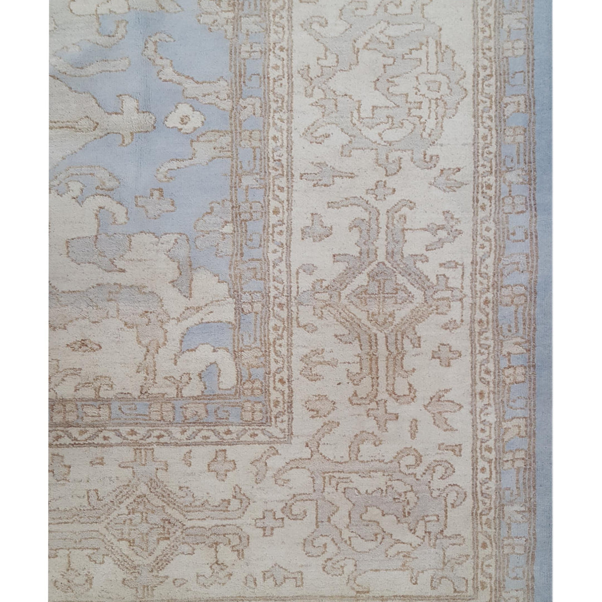 Pacific Ziegler 42863 Beige Blue Transitional Hand Knotted Rug