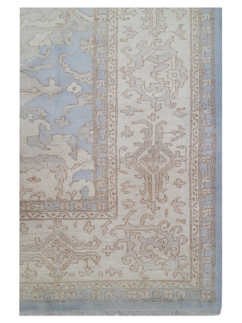Pacific Ziegler 42863 Beige Blue Transitional Hand Knotted Rug