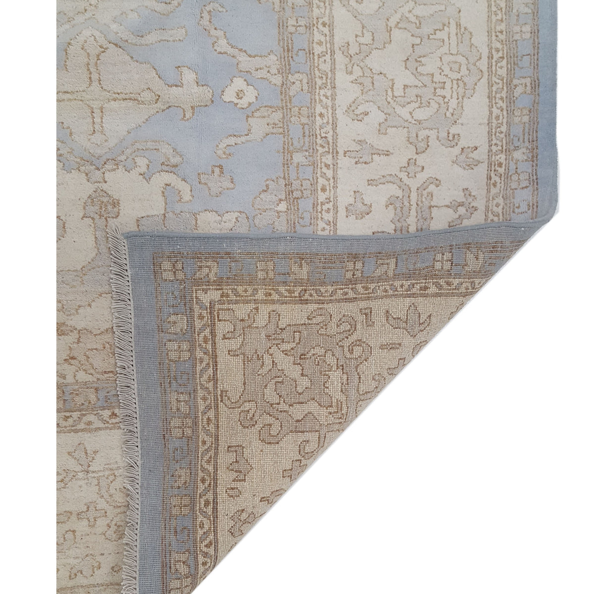 Pacific Ziegler 42863 Beige Blue Transitional Hand Knotted Rug