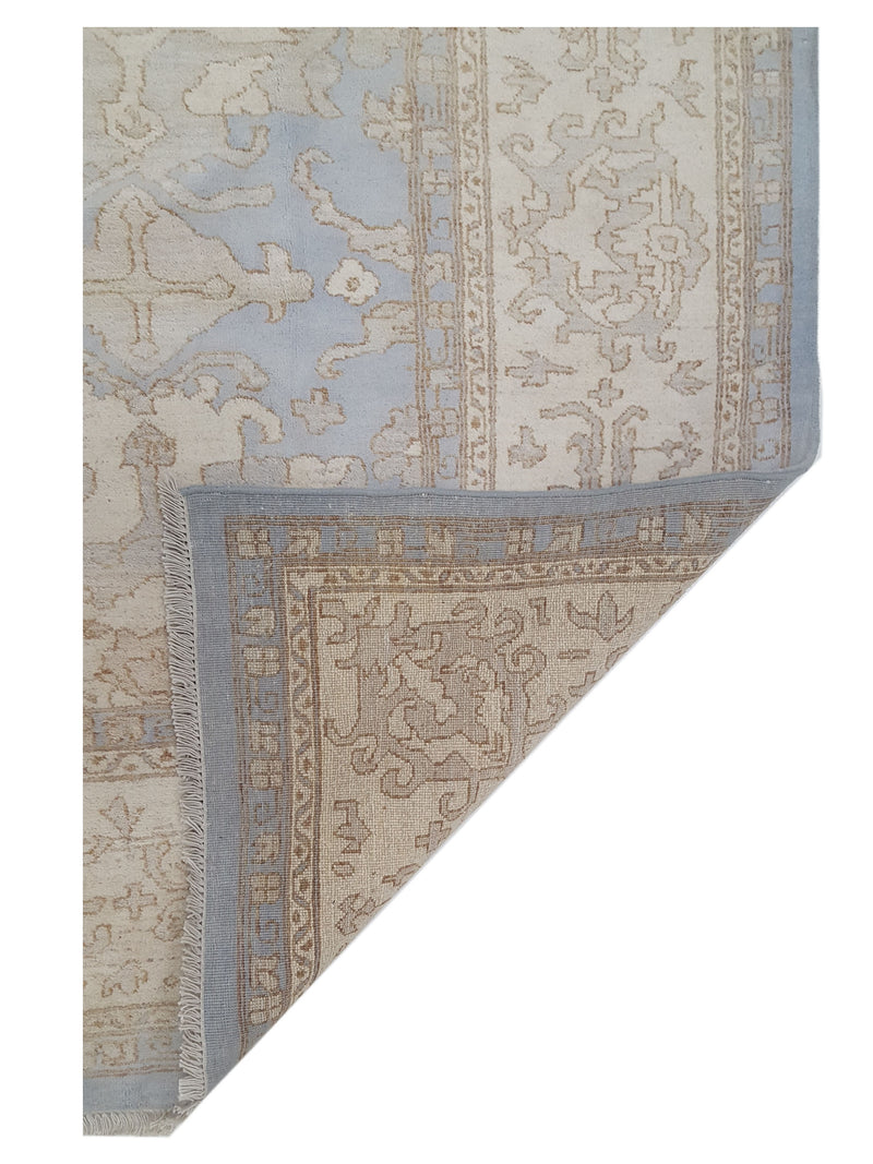 Pacific Ziegler 42863 Beige Blue Transitional Hand Knotted Rug