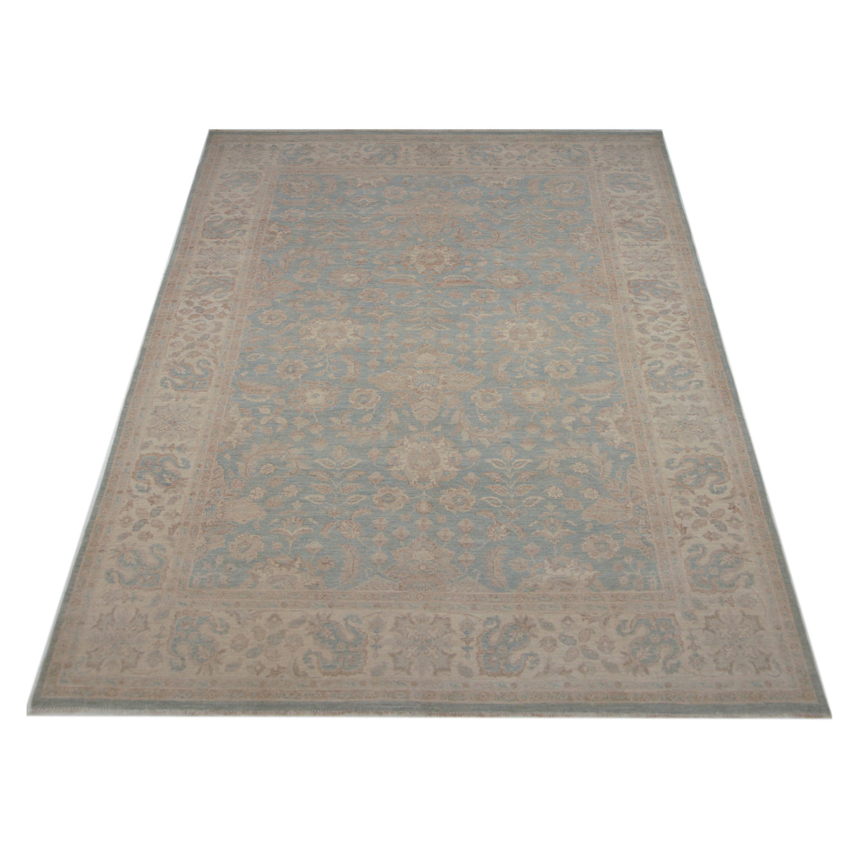 Pacific Ziegler 42868 Beige Blue Transitional Hand Knotted Rug